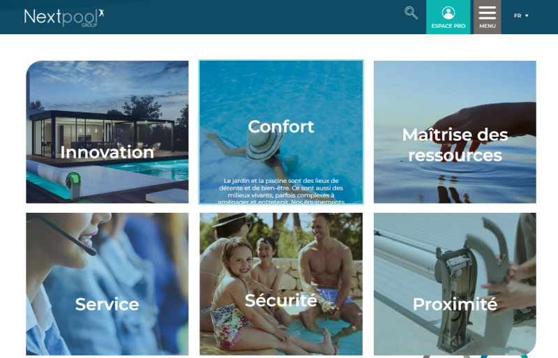Protection, entretien, innovation piscine. France Nextpool